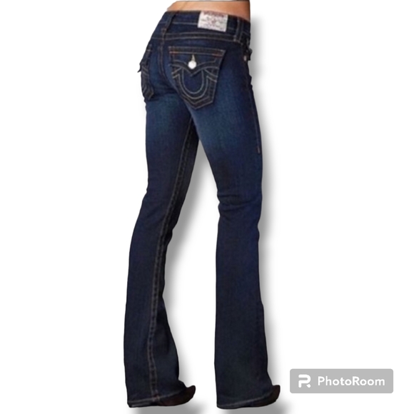 True Religion Joey Dark Wash Flare Cut Jeans - Picture 2 of 15